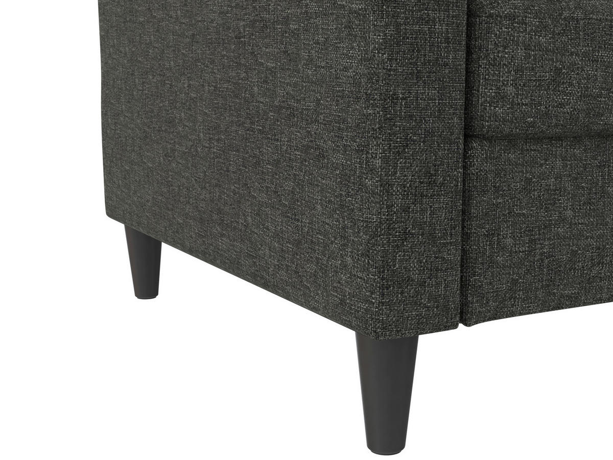 SCHLAFSOFA HANNOVER in Webstoff, Leinenoptik Anthrazit Vintage, Skandinavisch, Modern  - Anthrazit/Schwarz, Basics, Kunststoff/Textil (203/82/83cm) - Livetastic
