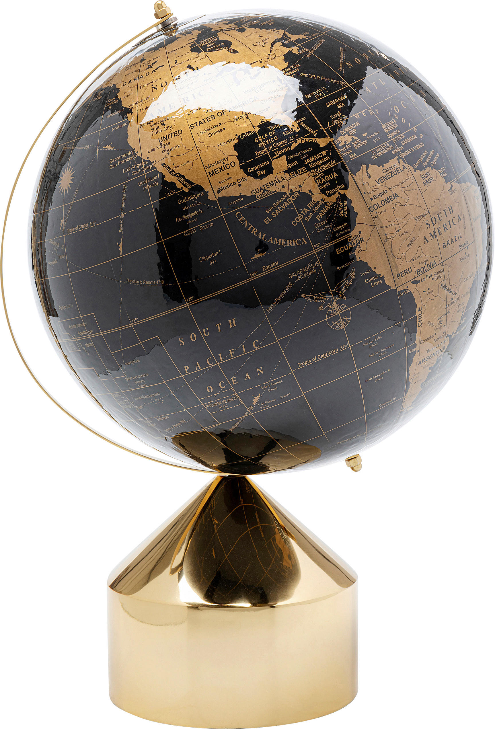 Kare-Design Globus Schwarz, Gold 30x47x30 cm