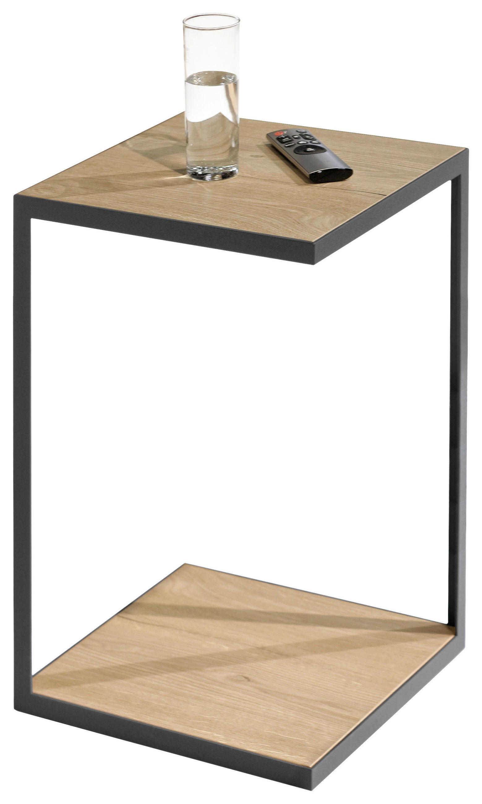 BEISTELLTISCH in Holz 32/32/50 cm  - Wildeiche/Anthrazit, Konventionell, Holz/Metall (32/32/50cm) - Voglauer