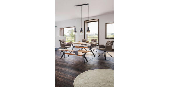 ESSTISCH in Holz 160/90/75 cm  - Wildeiche/Schwarz, Natur, Holz/Metall (160/90/75cm) - Carryhome