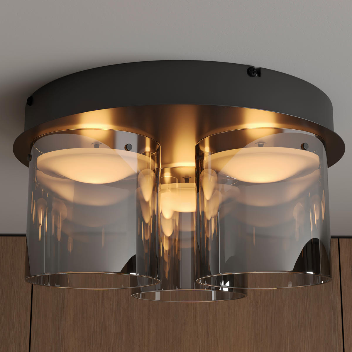 LED PLAFONJERA Baia  - crna, Dizajnerski, staklo/metal (49/25cm) - Dieter Knoll