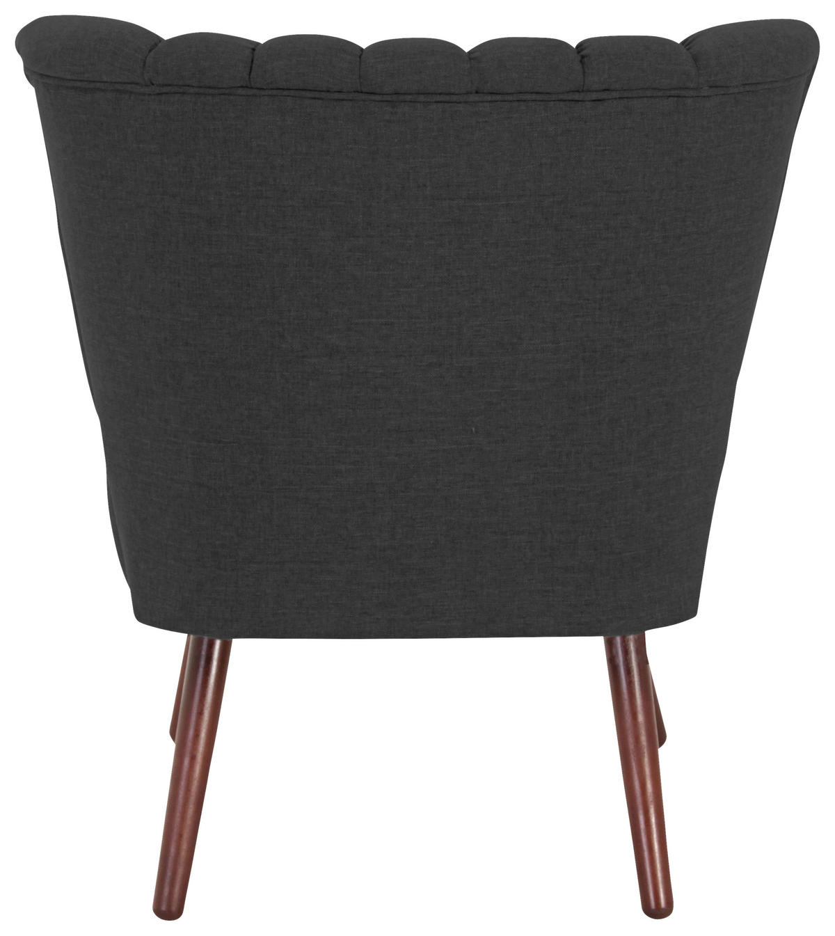 SESSEL in Flachgewebe, Leinenoptik Schwarz  - Nussbaumfarben/Schwarz, Design, Holz/Textil (70/80/66cm) - Max Winzer