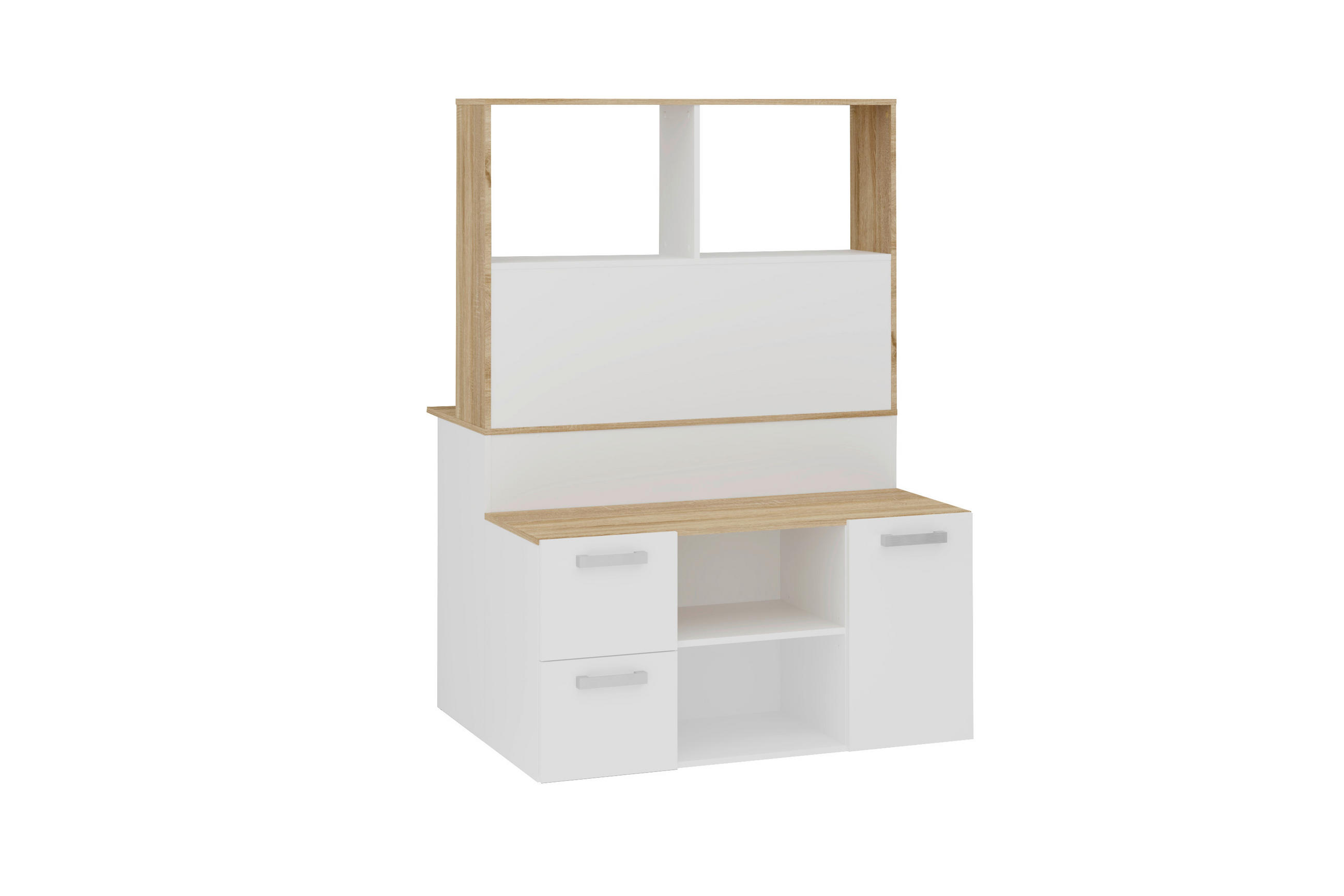 RAUMTEILER - Chromfarben/Weiß, MODERN, Holzwerkstoff/Kunststoff (110,5/155,5/91,5cm) - Livetastic