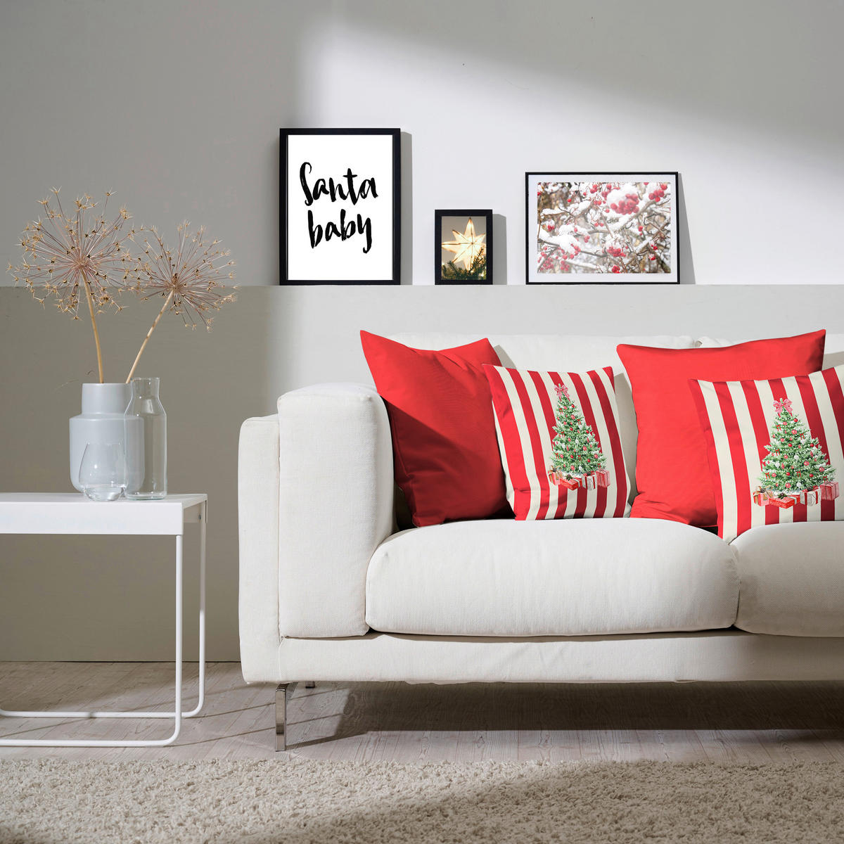 KISSENBEZUG 40/40 cm  - Rot/Weiß, Design, Textil (40/40cm) - Apelt