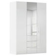 DREHTÜRENSCHRANK 151/223/61 cm,  in Weiß, 3-türig  - Weiß, Basics, Glas/Holzwerkstoff (151/223/61cm) - Novel