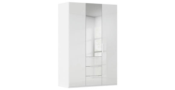 DREHTÜRENSCHRANK 151/223/61 cm,  in Weiß, 3-türig  - Weiß, Basics, Glas/Holzwerkstoff (151/223/61cm) - Novel