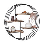 WANDREGAL 45/45/11 cm  - Hellbraun/Schwarz, LIFESTYLE, Holzwerkstoff/Metall (45/45/11cm) - Landscape