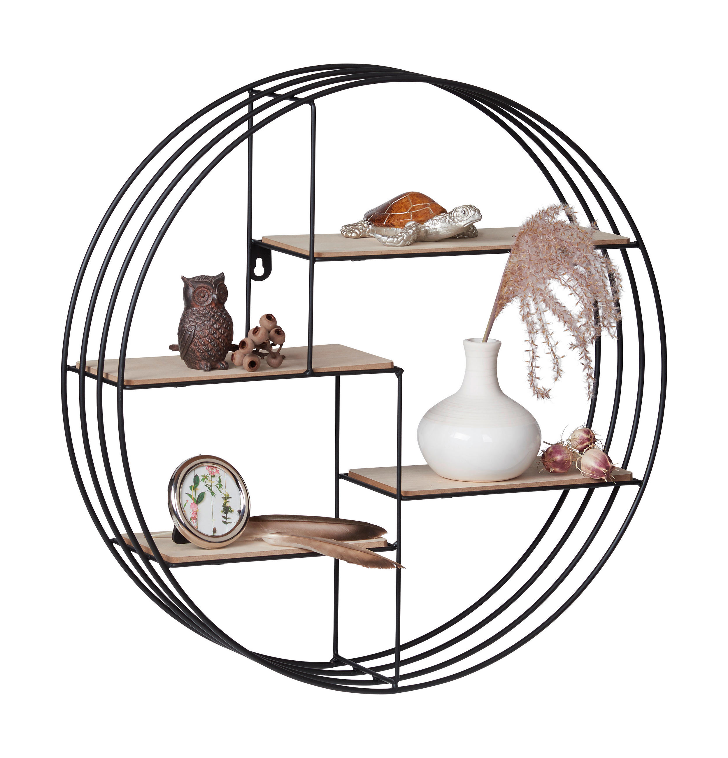 Landscape NÁSTĚNNÝ REGÁL, černá, světle hnědá