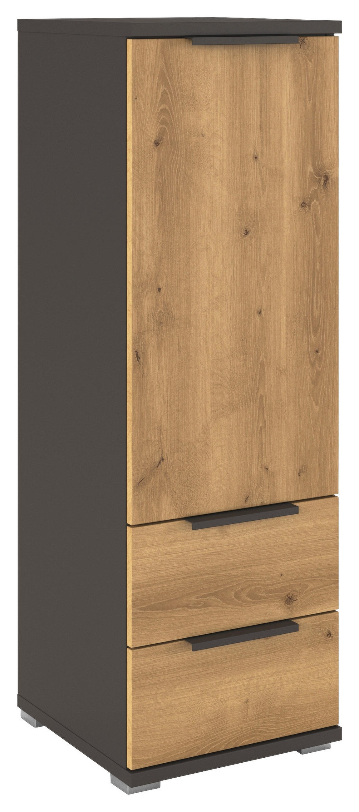 KOMMODE  in 40/122/42 cm  - Eichefarben/Graphitfarben, KONVENTIONELL, Holzwerkstoff/Kunststoff (40/122/42cm) - Xora