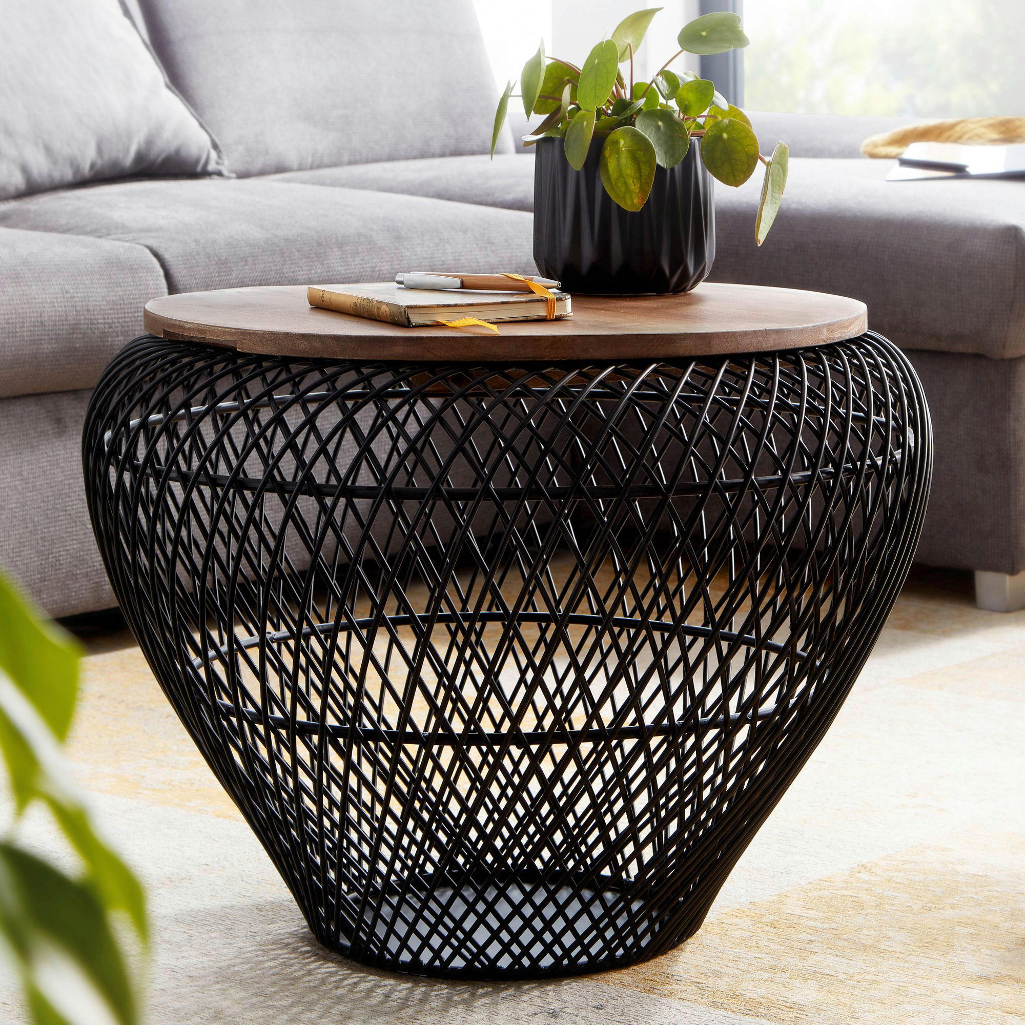 COUCHTISCH in Holz 60/60/45 cm  - Schwarz, Modern, Holz/Metall (60/60/45cm) - MID.YOU