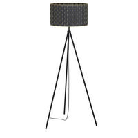 STEHLEUCHTE 45/149 cm    - Messingfarben/Schwarz, Design, Textil/Metall (45/149cm) - Eglo