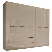 KLEIDERSCHRANK  in Kaschmir  - Kaschmir/Schwarz, KONVENTIONELL, Glas/Holzwerkstoff (250/212/57cm) - Boxxx