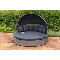 GARTENMUSCHEL 180/88/183 cm Aluminium  - Dunkelgrau/Grau, KONVENTIONELL, Kunststoff/Textil (180/88/183cm) - Gardenson