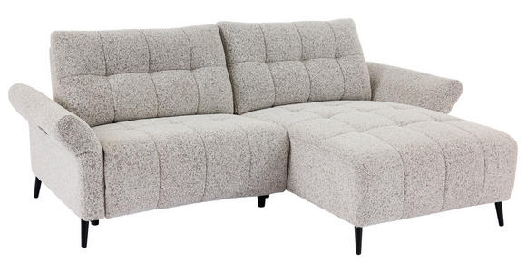 ECKSOFA  in Webstoff Grau  220/156 cm  - Grau/Nickelfarben, Design, Textil/Metall (220/156cm) - Carryhome