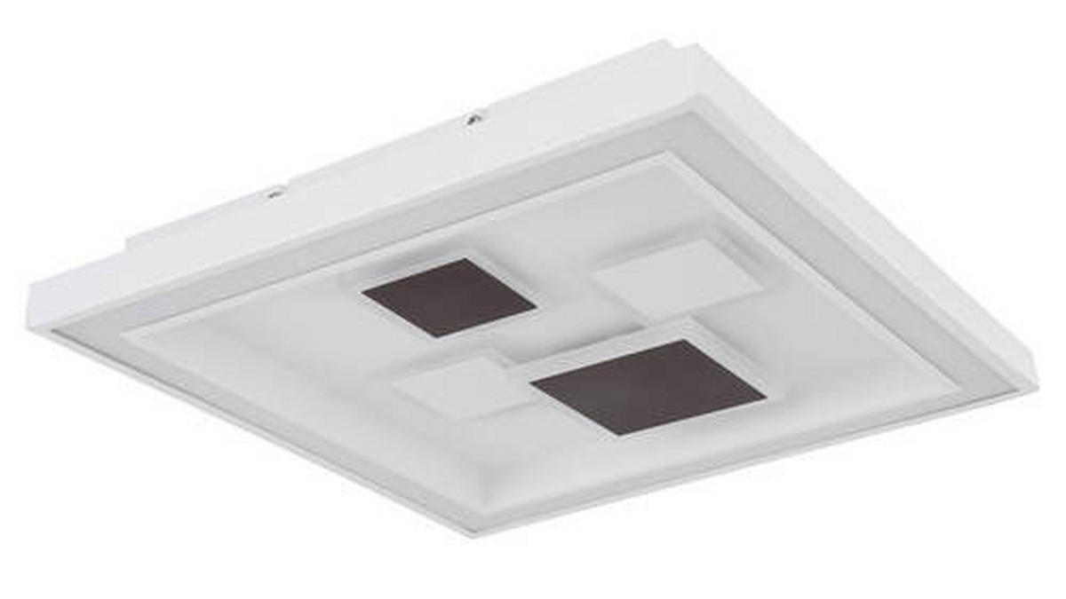LED-TAKLAMPA 50 W 48/48/7 cm  - vit/opal, Design, metall/plast (48/48/7cm) - Globo