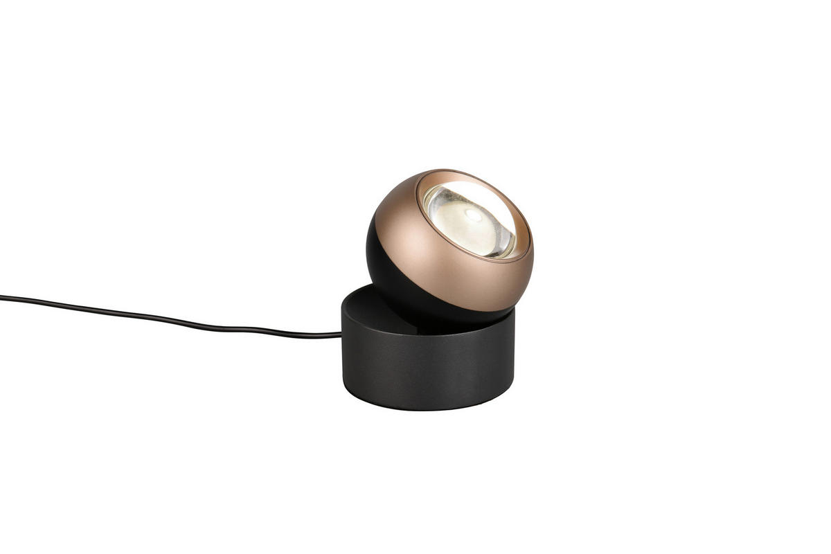 LED-TISCHLEUCHTE - Schwarz/Braun, Basics, Metall (10/14cm) - Trio Leuchten