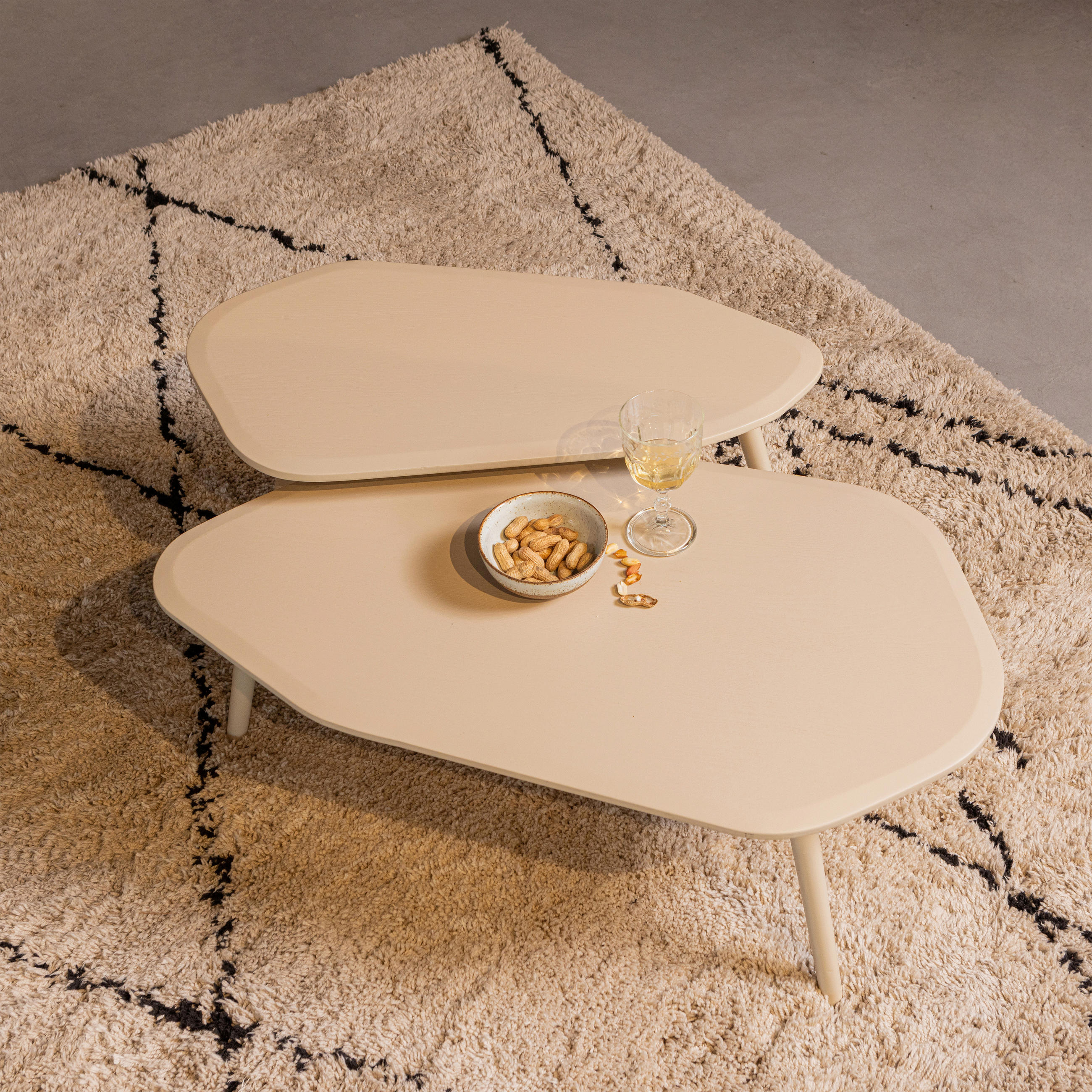 BEISTELLTISCHSET in Holzwerkstoff  - Sandfarben, Design, Holzwerkstoff - Livetastic