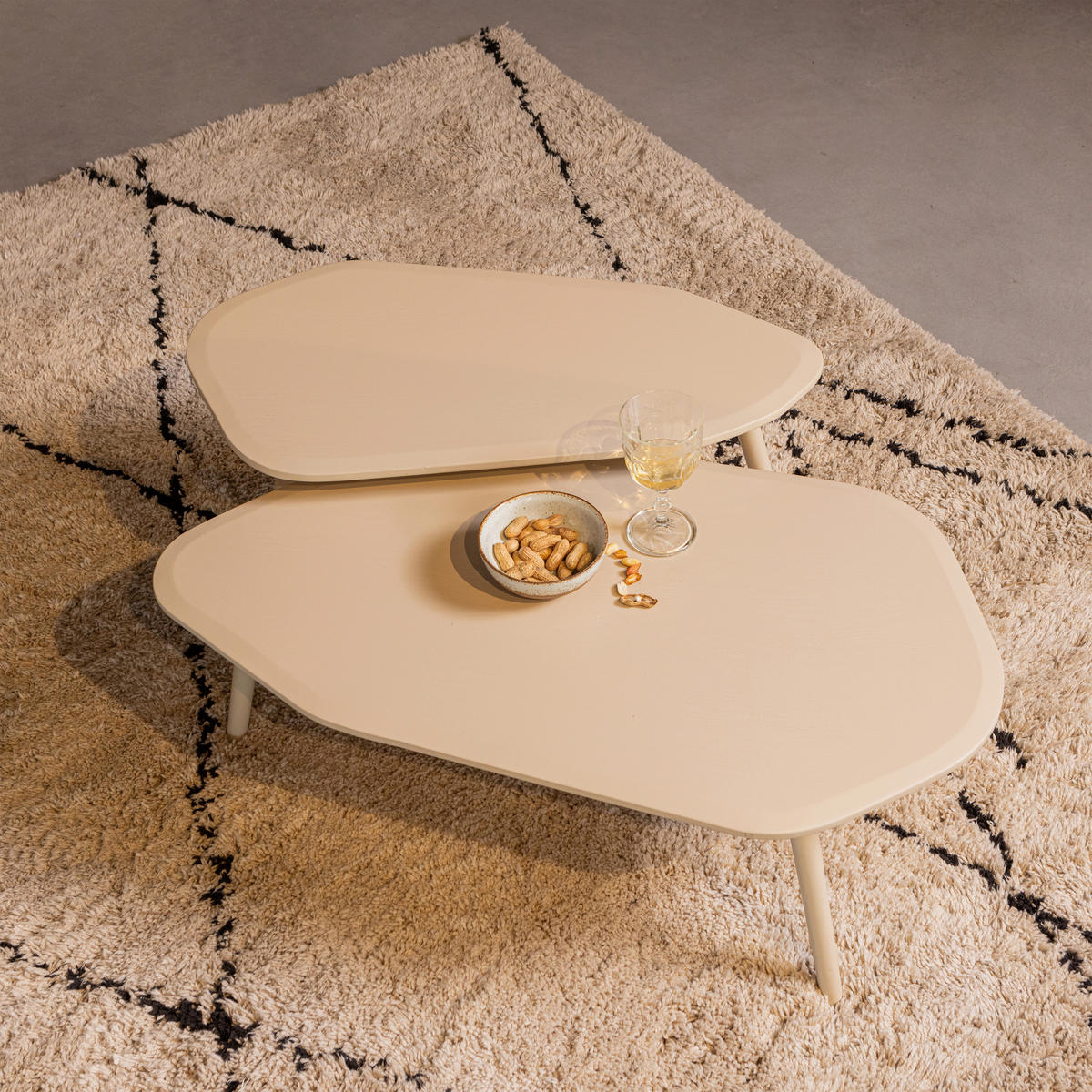 BEISTELLTISCHSET in Holzwerkstoff  - Sandfarben, Design, Holzwerkstoff - Livetastic