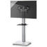 TV-RACK Glas, Metall Schwarz, Silberfarben, Weiß - Silberfarben/Schwarz, KONVENTIONELL, Glas/Metall (68/174/60cm)