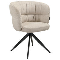 ARMLEHNSTUHL  in Eisen Chenille  - Beige/Schwarz, Design, Textil/Metall (63,5/81,5/61cm) - Novel