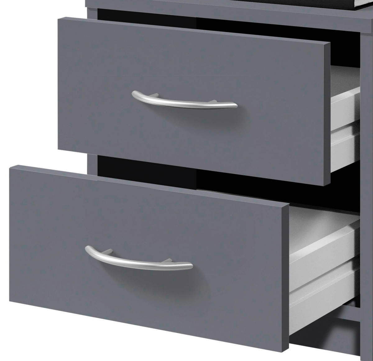 NACHTSCHRANK 38,5/39/28,2 cm  - Graphitfarben/Schwarz, Basics, Holzwerkstoff/Kunststoff (38,5/39/28,2cm) - P & B