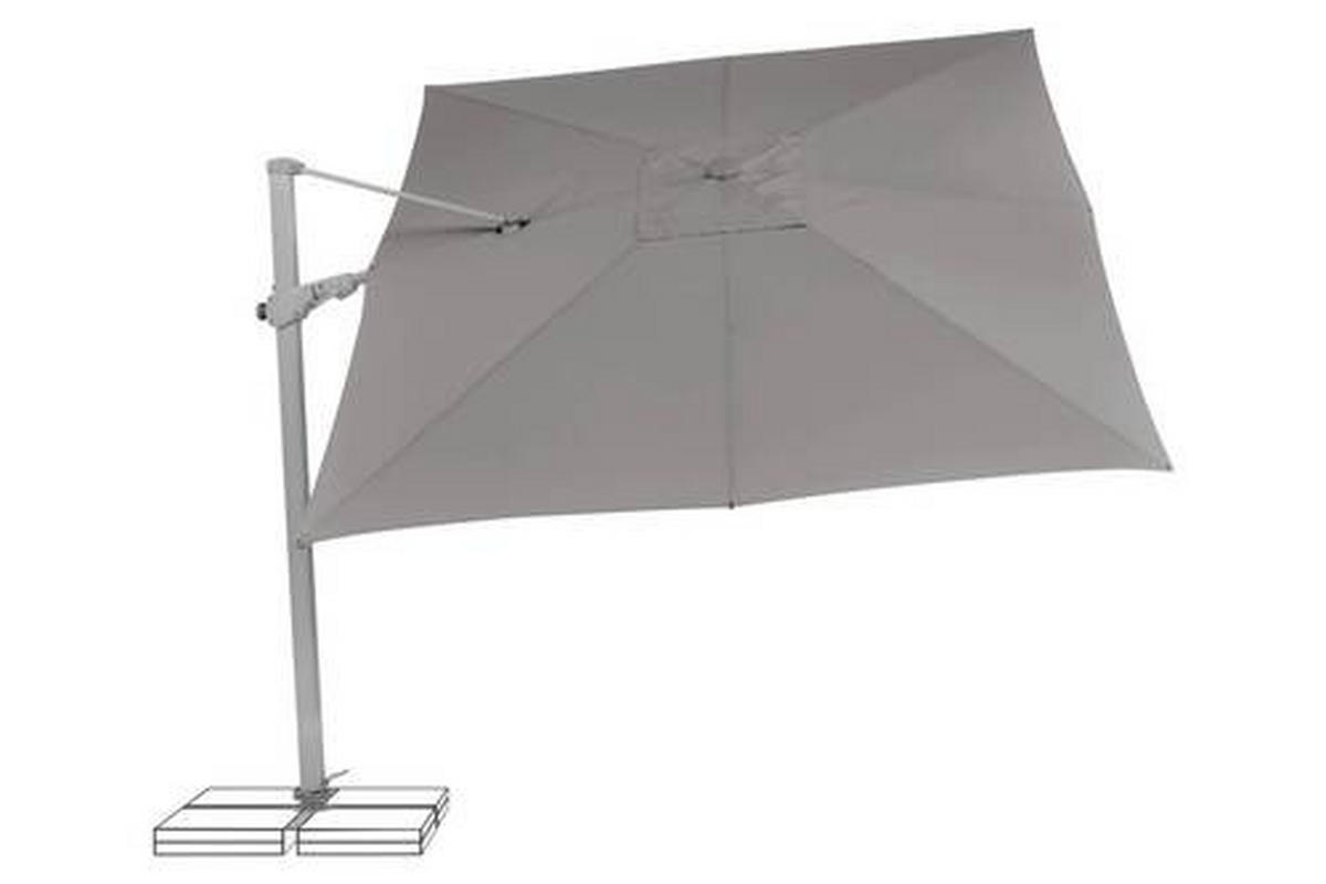 AMPELSCHIRM 330x270 cm  - Dunkelgrau/Silberfarben, Basics, Textil/Metall (330/270cm) - Suncomfort by Glatz