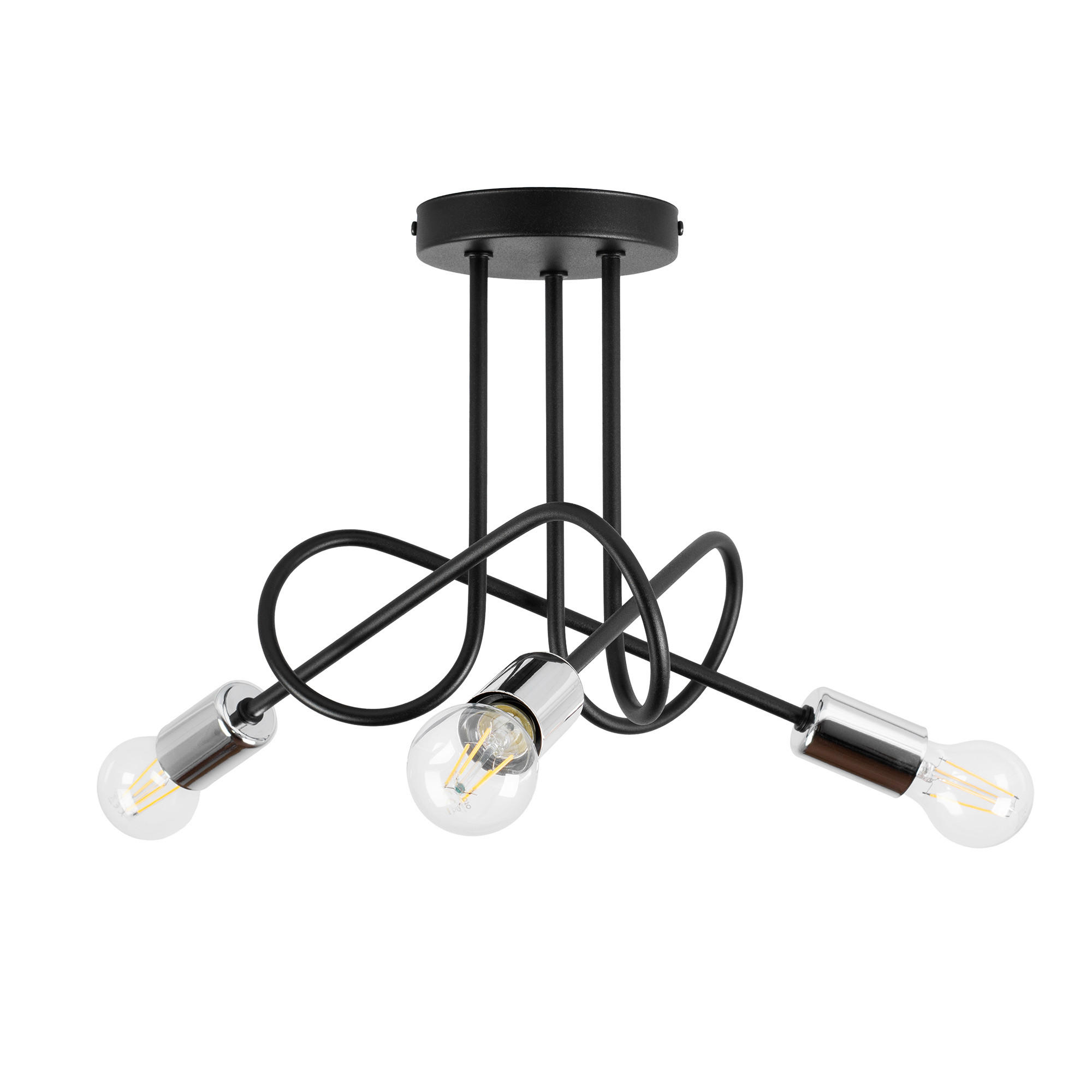 DECKENLEUCHTE OXFORD 45/45/30 cm   - Chromfarben/Schwarz, LIFESTYLE, Metall (45/45/30cm)