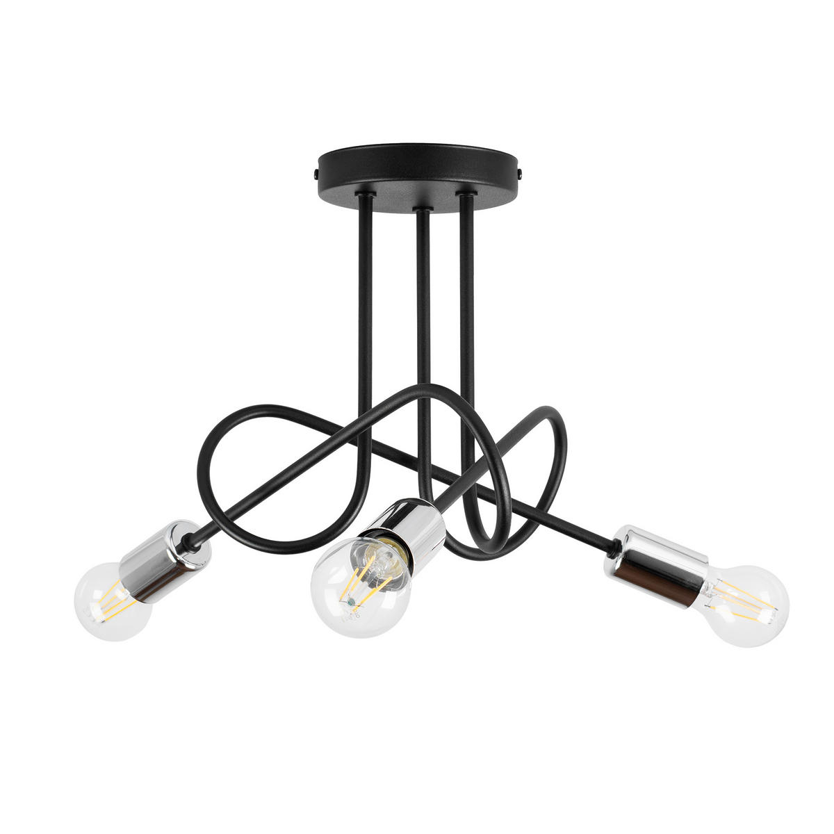 DECKENLEUCHTE OXFORD 45/45/30 cm   - Chromfarben/Schwarz, LIFESTYLE, Metall (45/45/30cm)