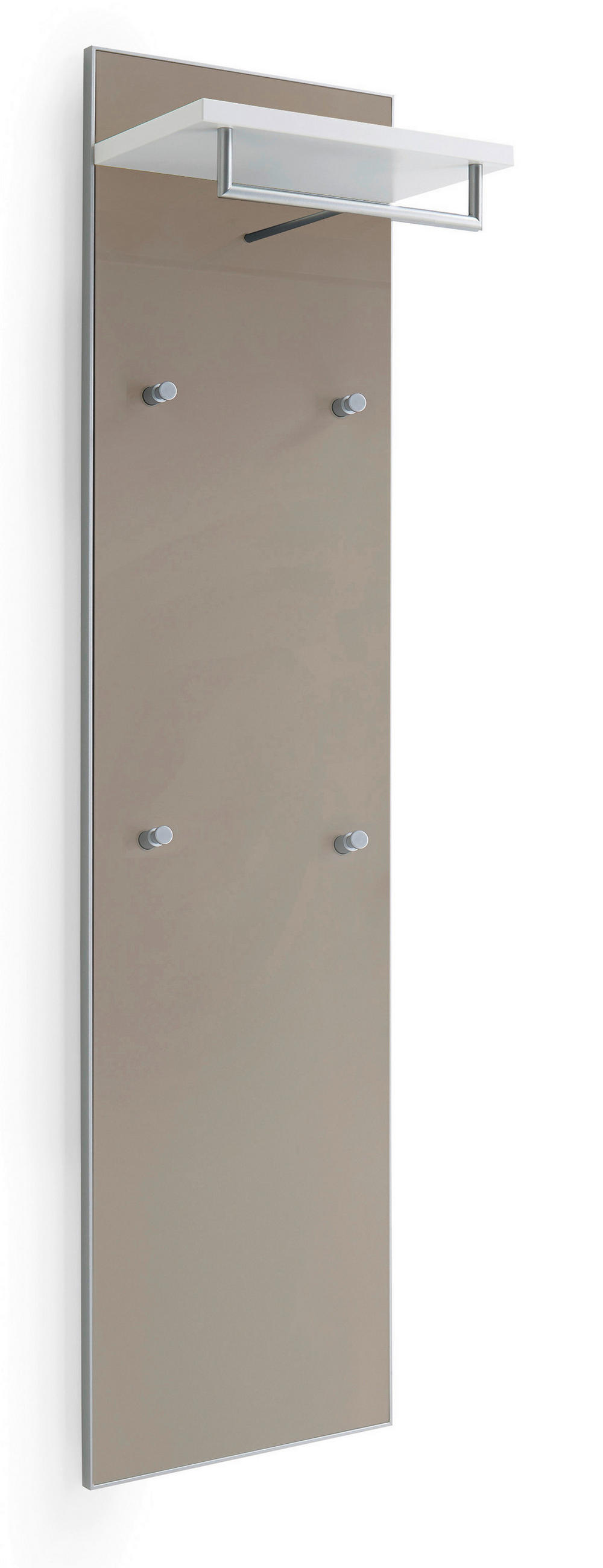 GARDEROBNI PANEL - rjavosiva/bela, Design, steklo/leseni material (42/170/27cm) - Novel