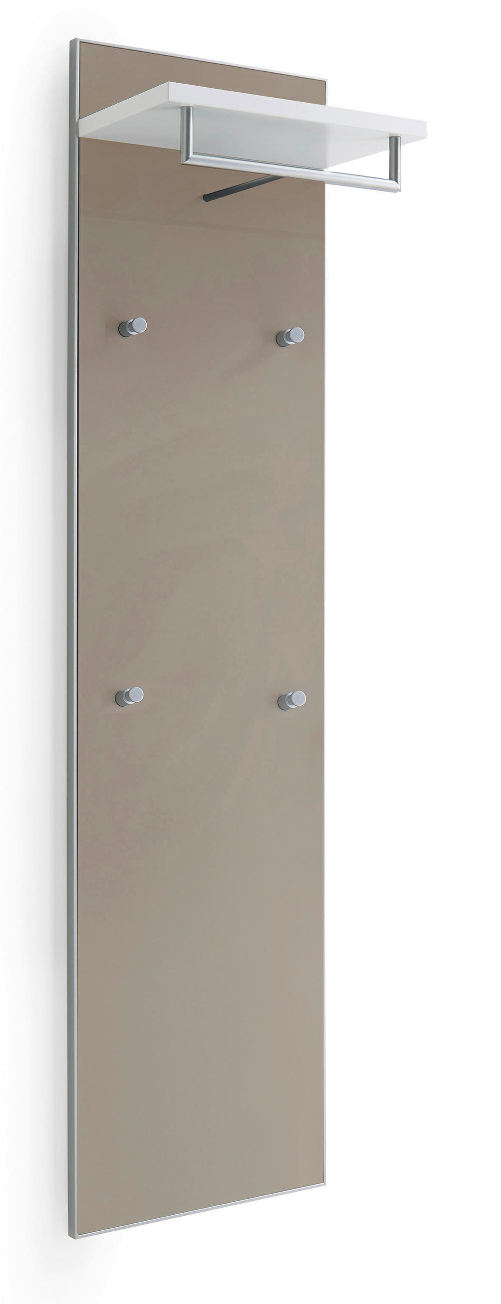 GARDEROBENPANEEL  in 42/170/27 cm  - Taupe/Weiß, Design, Glas/Holzwerkstoff (42/170/27cm)