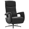 RELAXSESSEL Echtleder Relaxfunktion, Kopfteilverstellung    - Chromfarben/Schwarz, Design, Leder/Metall (71/110/83cm) - Beldomo Speed