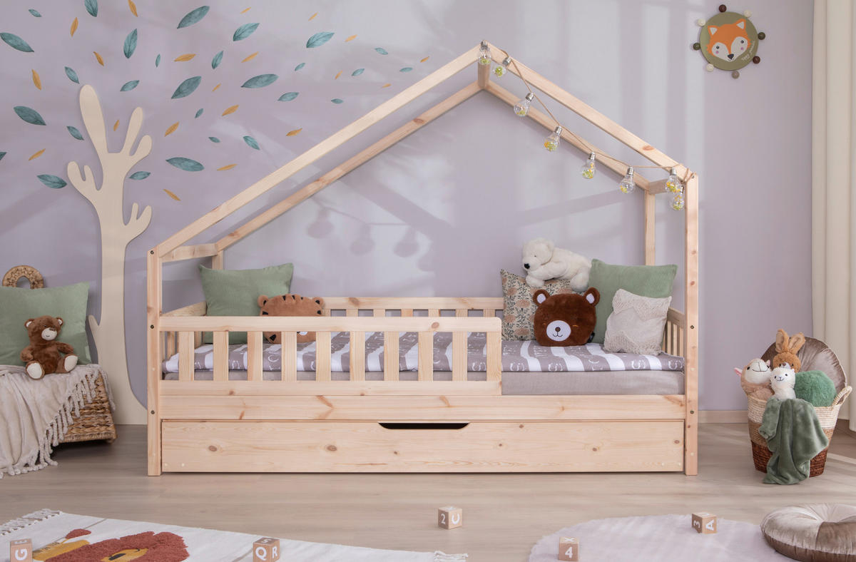 HAUSBETT 100/200 cm Naturfarben  - Naturfarben, Modern, Holz (100/200cm) - MID.YOU