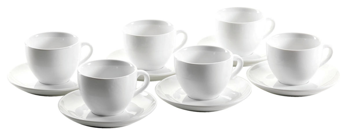 TASSE UND UNTERTASSE COLOMBIA - Weiß, Basics, Keramik - Mäser