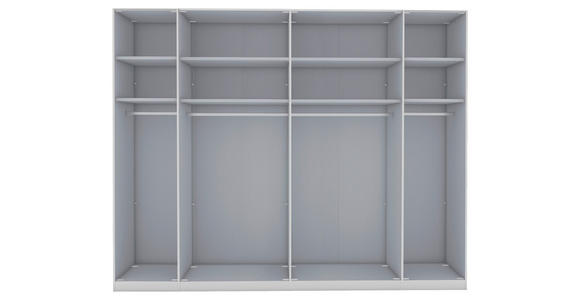 FALTTÜRENSCHRANK 250/236/58 cm 6-türig Weiß, Eiche Bianco - Schieferfarben/Eiche Bianco, KONVENTIONELL, Glas/Holzwerkstoff (250/236/58cm) - Dieter Knoll