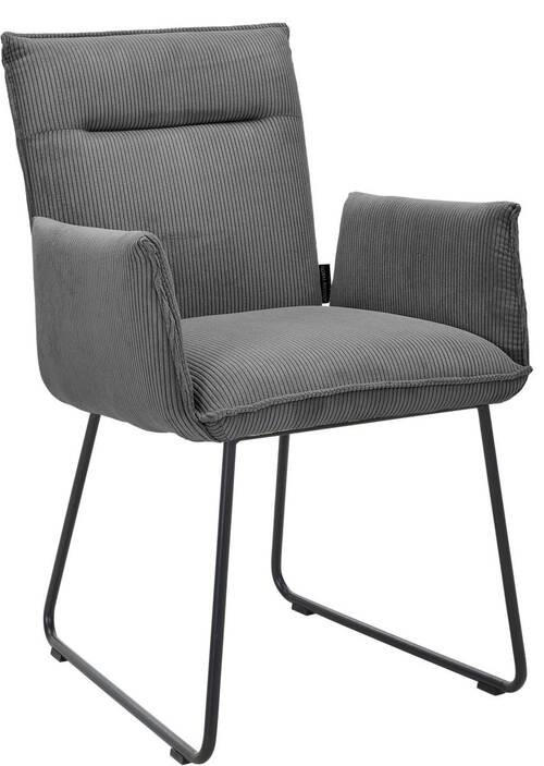 ARMLEHNSTUHL  in Eisen Feincord  - Anthrazit/Schwarz, Design, Textil/Metall (59/87/62cm) - Johann Jakob