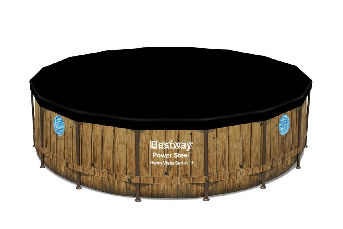 POOLSET 56725GS 488/122 cm  - Blau/Braun, KONVENTIONELL, Kunststoff/Metall (488/122cm) - Bestway