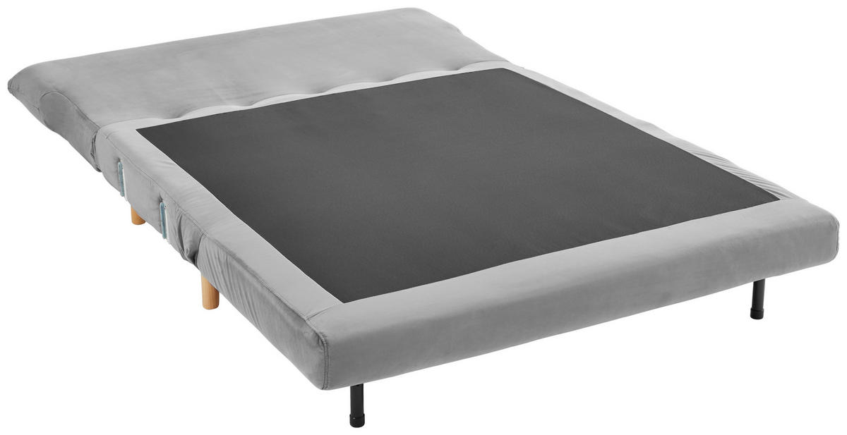 ZOFA S POSTELJNO FUNKCIJO,  siva tekstil  - siva/naravne barve, Design, umetna masa/tekstil (132/82/91cm) - Carryhome