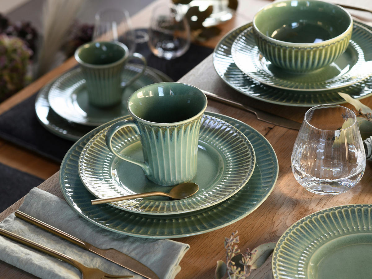 KOMBISERVICE Salbeigrün Celadon Grün 16-teilig 4 Personen  - Salbeigrün, Basics, Keramik - Creatable