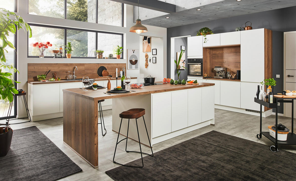 PLÁNOVATEĽNÁ KUCHYŇA - biela/farba duba, Design, kompozitné drevo - Celina