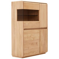 HIGHBOARD Wildeiche  95/138/41 cm  - Wildeiche, Natur, Glas/Holz (95/138/41cm) - Linea Natura
