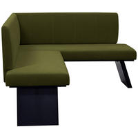 ECKBANK 140/160 cm Webstoff Grün   - Schwarz/Grün, KONVENTIONELL, Textil (140/160cm)