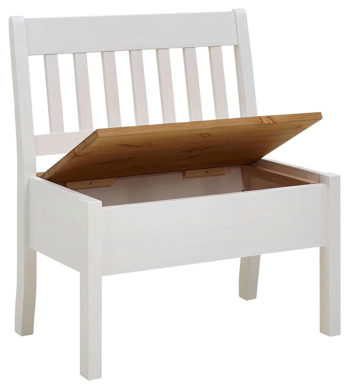 SITZBANK 83/93/58 cm Laugenfarbig, Weiß Kiefer massiv  - Laugenfarbig/Weiß, ROMANTIK / LANDHAUS, Holz (83/93/58cm) - Boxxx