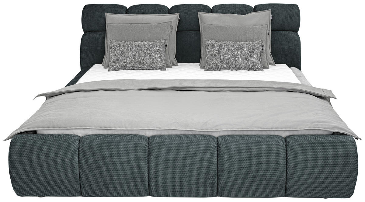 POLSTERBETT 160/200 cm  in Petrol, Graublau  - Graublau/Petrol, Design, Kunststoff/Textil (160/200cm) - Esposa