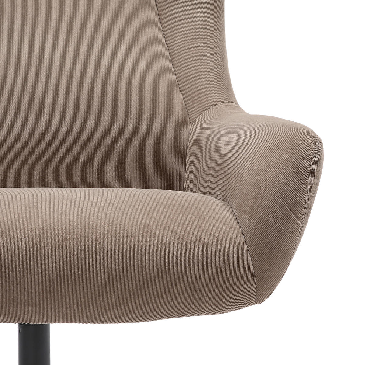 SESSELSET in Cord Braun  - Schwarz/Braun, MODERN, Textil/Metall (82/106/85cm) - Livetastic