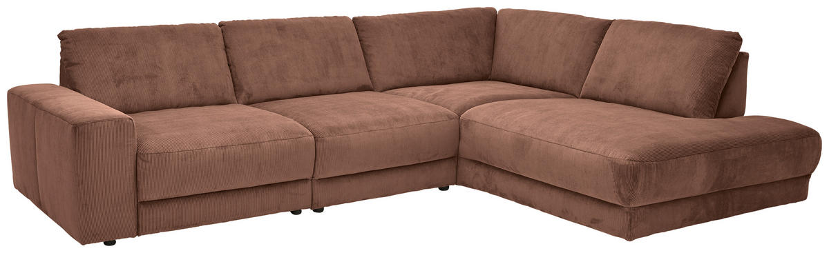 ECKSOFA Niels Andersson Rostfarben Feincord  - Rostfarben/Schwarz, Design, Kunststoff/Textil (316/242cm) - Niels Andersson