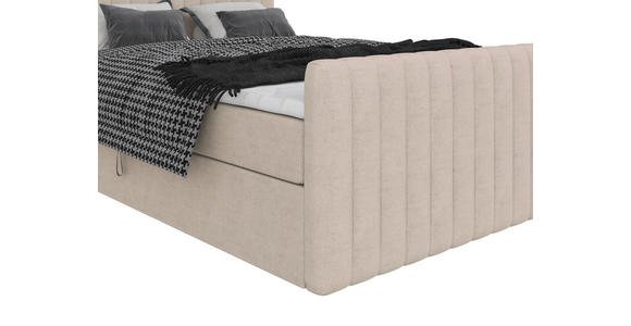 BOXBETT 140/200 cm  in Creme  - Creme/Schwarz, Basics, Kunststoff/Textil (140/200cm) - Carryhome
