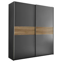 ORMAR S KLIZNIM VRATIMA boje grafita, boje hrasta   - boje grafita/boje hrasta, Moderno, drvni materijal/metal (170/195/57,5cm)