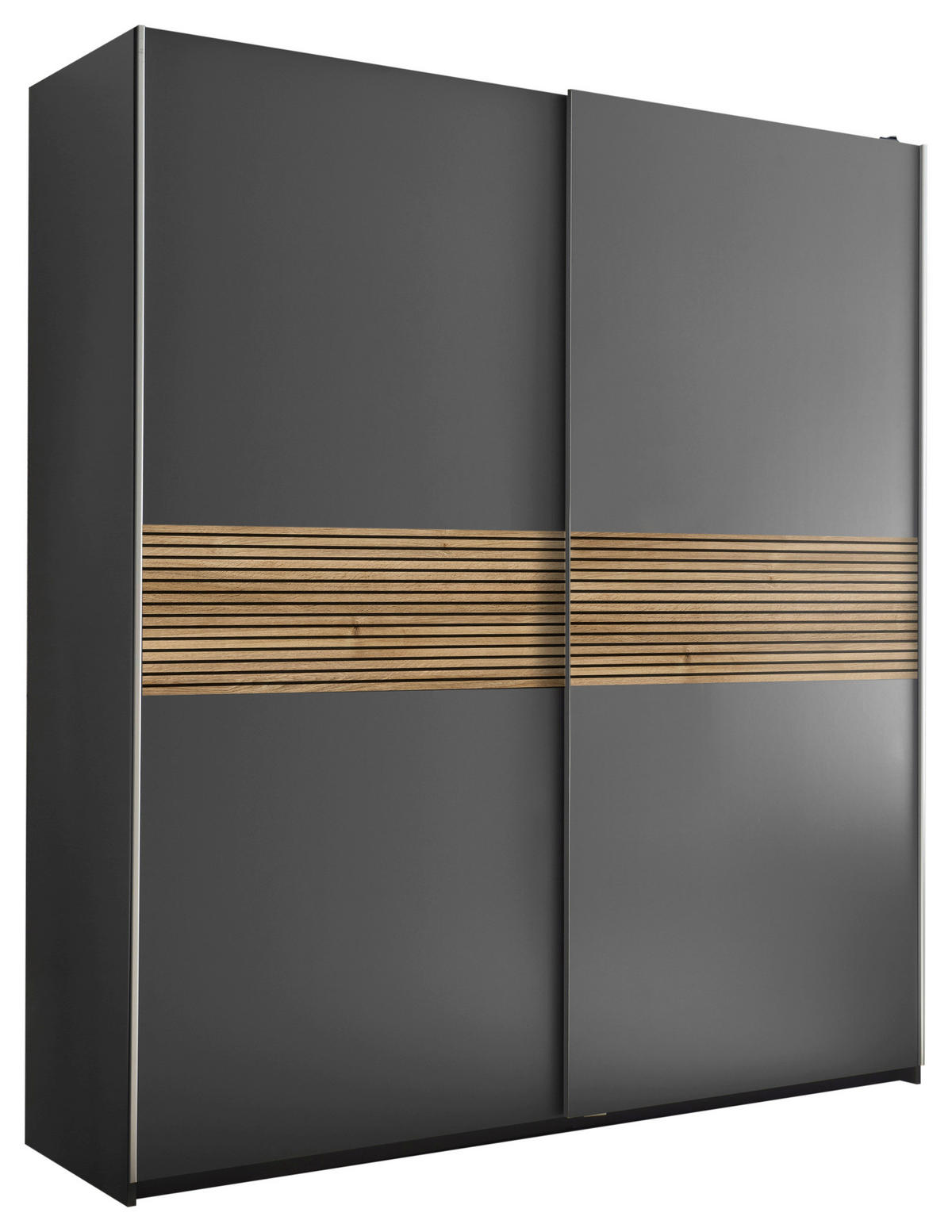 ORMAR S KLIZNIM VRATIMA boje grafita, boje hrasta   - boje grafita/boje hrasta, Moderno, drvni materijal/metal (170/195/57,5cm)