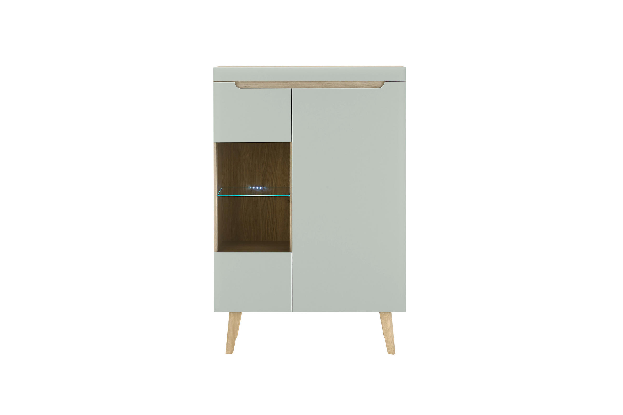 HIGHBOARD , 90/134/40 cm,  - Eichefarben/Grün, Design, Holzwerkstoff (90/134/40cm) - MID.YOU