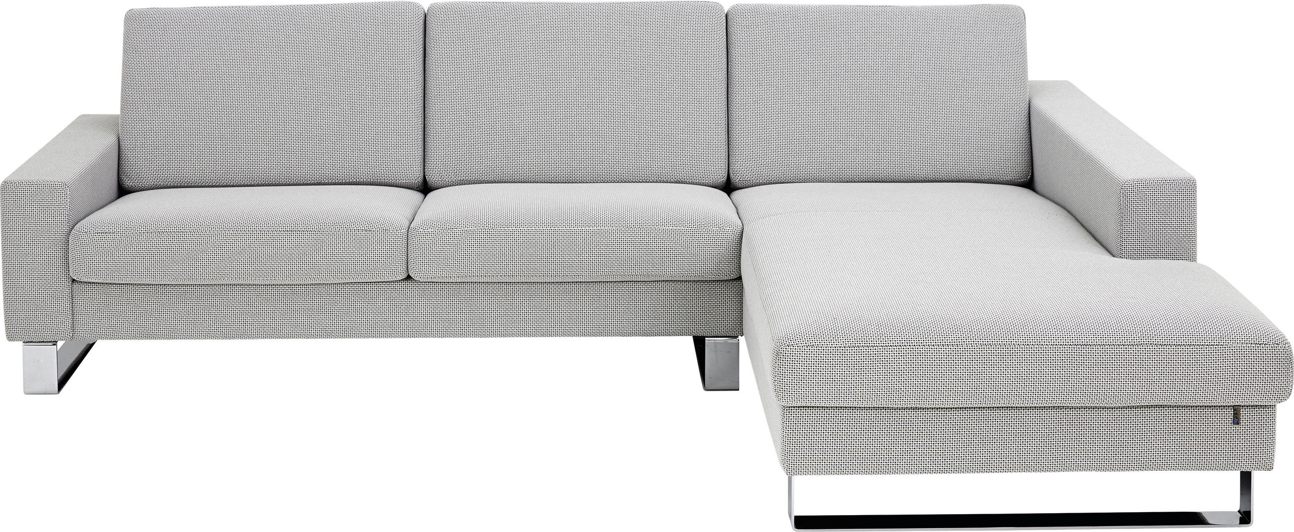 ECKSOFA Grau - Chromfarben/Grau, Design, Textil/Metall (266/192cm) - Erpo